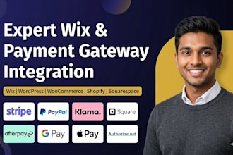 integrate stripe, paypal, klarna payment gateway in your wordpress, wix website