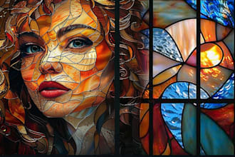 create stained glass art, pet art and fantasy stained glass art