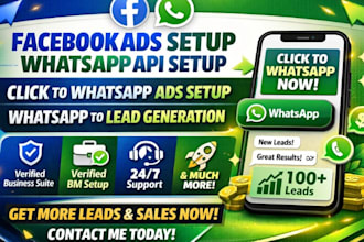 setup facebook ads whatsapp API meta business suites