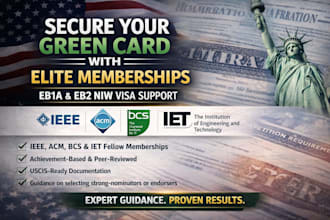 provide ieee acm bcs iet senior or fellow membership for eb1 niw visa