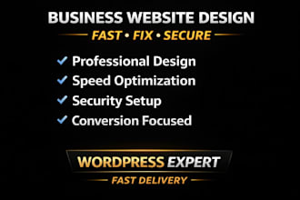 design business wordpress website, fix speed and security issues