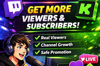 promote your twitch, kick stream to gain real viewers and subscribers