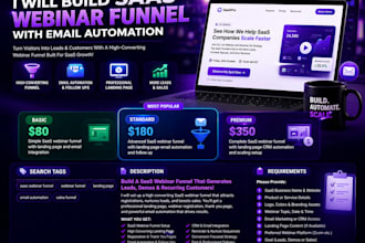 build saas webinar funnel with email automation
