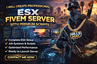 setup esx fivem server with custom scripts and optimization