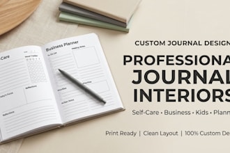 design self care journal, prayer journal, business and kid activity journal