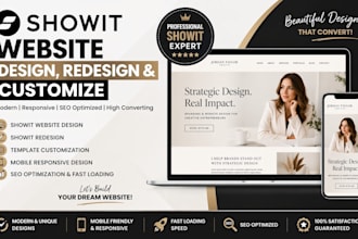 design showit website template showit customization redesign update landing page