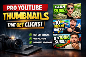 design eye catching youtube thumbnail for high CTR
