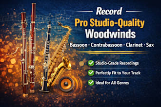 record pro studio quality bassoon, contrabassoon, clarinet, sax to your track