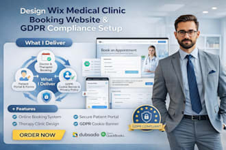 design wix medical clinic booking website gdpr compliance setup wix therapy site