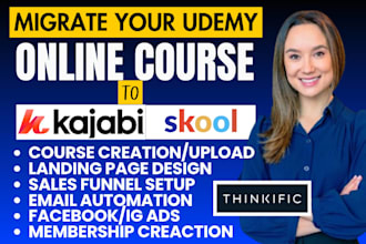 migrate udemy online course to kajabi, thinkific, skool migration, ghl website