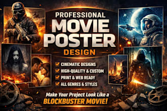design professional movie poster, film poster, cinematic poster design