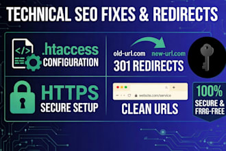 fix 404 errors, broken links, 301 redirects and technical SEO issues