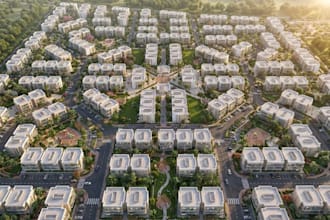 visualized real estate master plan, urban development, community layout render