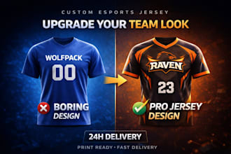 design custom esports jersey, sports jersey, gaming team jersey design