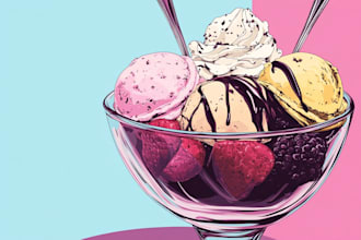 make a food pop art illustration