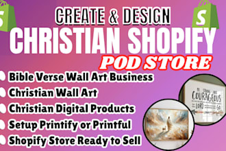 create christian shopify pod store wall art print on demand bible verse art