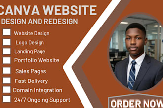 professional canva website design landing page website design