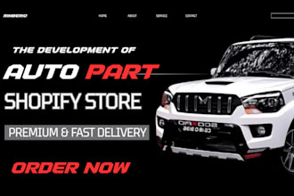 create modern car parts shopify website design