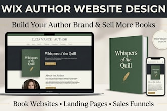 design wix author website for book launch branding online presence and sales