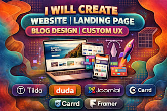 create tilda duda joomla carrd framer website landing page blog design cuxtom ux