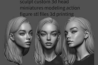 3d sculpt custom 3d head miniatures modeling action figure stl files 3d printing
