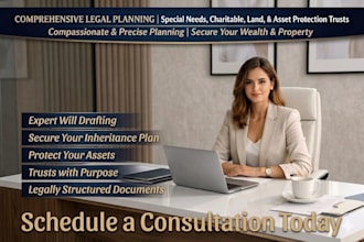 write a legally structured last will and testament with testamentary trust