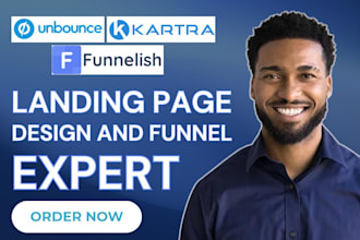 do responsive sales or webinar funnel, landing page on unbounce kartra funnelish
