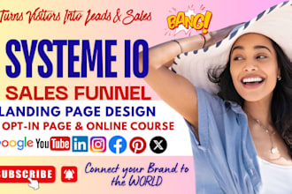 setup systeme io sales funnel, systeme landing page, systeme io blog website