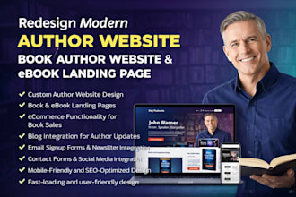 redesign modern author website book author website ebook author landing page