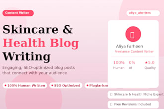 write SEO optimized skincare and health blog