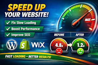 fix wordpress shopify wix godaddy speed optimization slow issue website speed up