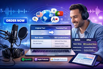 translate your podcast and create SEO localized  globally