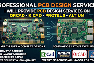 provide pcb design services on orcad, kicad,proteus altium