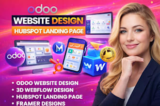 develop build odoo website design hubspot landing page 3d webflow design framer
