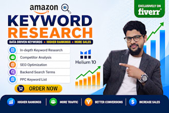 do amazon keyword research, SEO listing optimization and competitor analysis