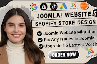 design and upgrade custom joomla website, shopify store design, joomla template