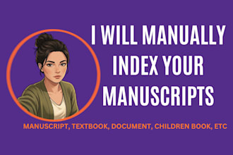 create a polished back of your book index for fiction, nonfiction academic book