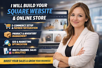 create square business website, square online store, or redesign square website