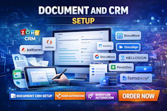 setup document zoho crm jotforms typeform docuwear docusign hellosign panadoc