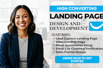 design getresponse landing page, landing page design, sales page creation