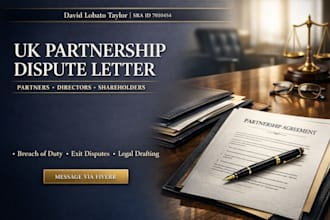 draft UK partnership dispute demand letter as a licensed solicitor