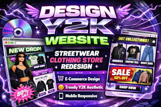 create y2k shopify website streetwear website clothing store