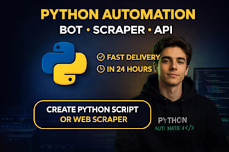 automate tasks, web scraping, bots and apis using python