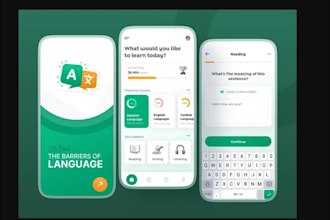 create language learning and translator app, elearning app, speech to text app