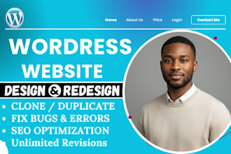 design,redesign,clone or duplicate wordpress website