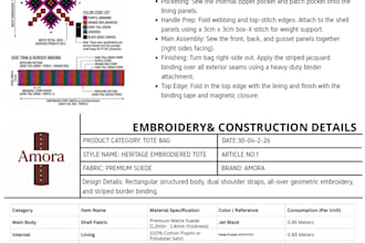 create a professional fashion tech for manufacturing