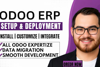 install, customize and deploy odoo erp with modules, integrations and support