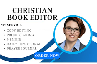 copy edit, proofread, format christian books, daily devotional, prayer journal