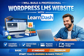 build a professional wordpress lms website with learndash