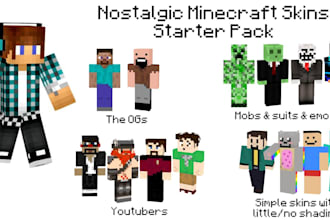 make minecraft skin for pvp, youtube, java or bedrock